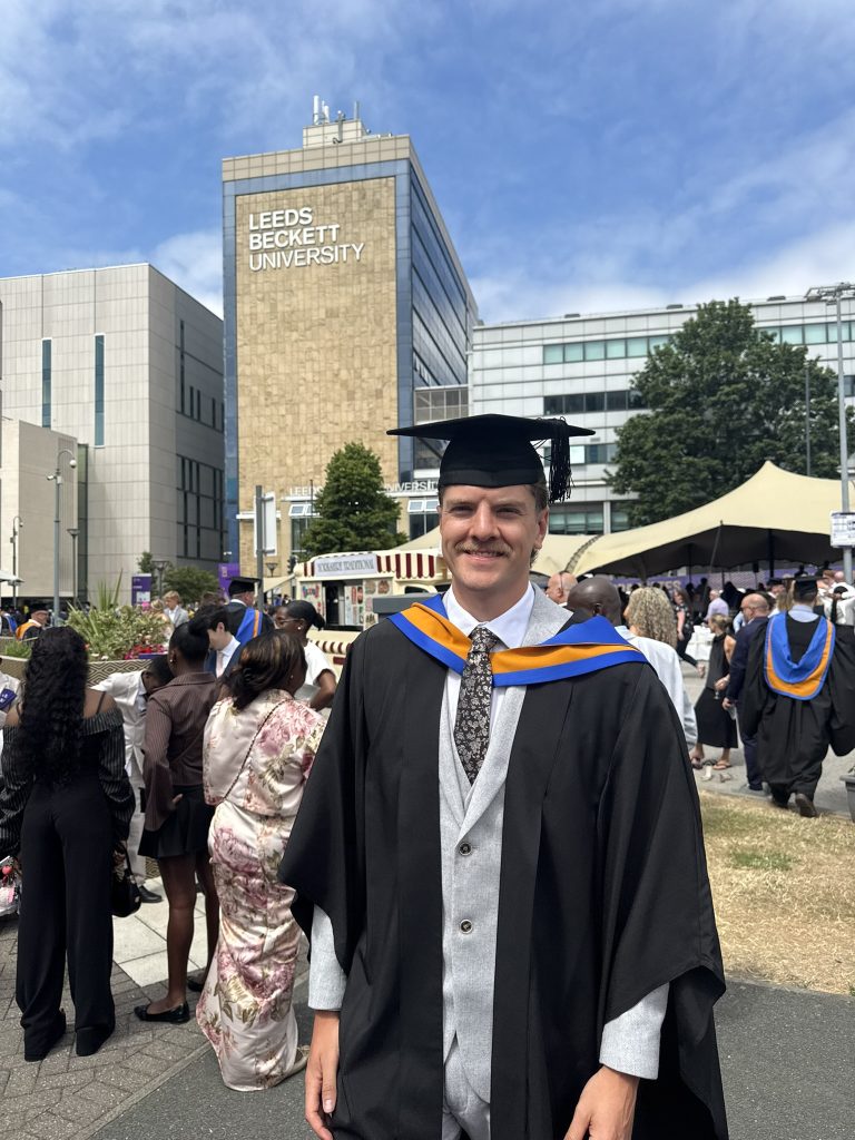 Kieran Dix at his graduation from Leeds Beckett University